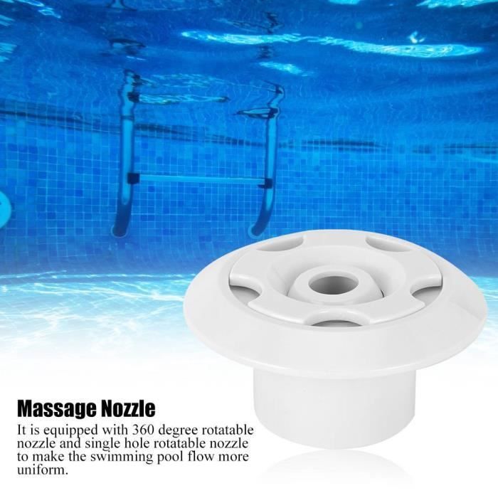 Boquilla de masaje giratoria de 360°, boquilla de chorro para spa, accesorio de spa de ABS de 2 pulgadas, masaje para exteriores en centros de spa.