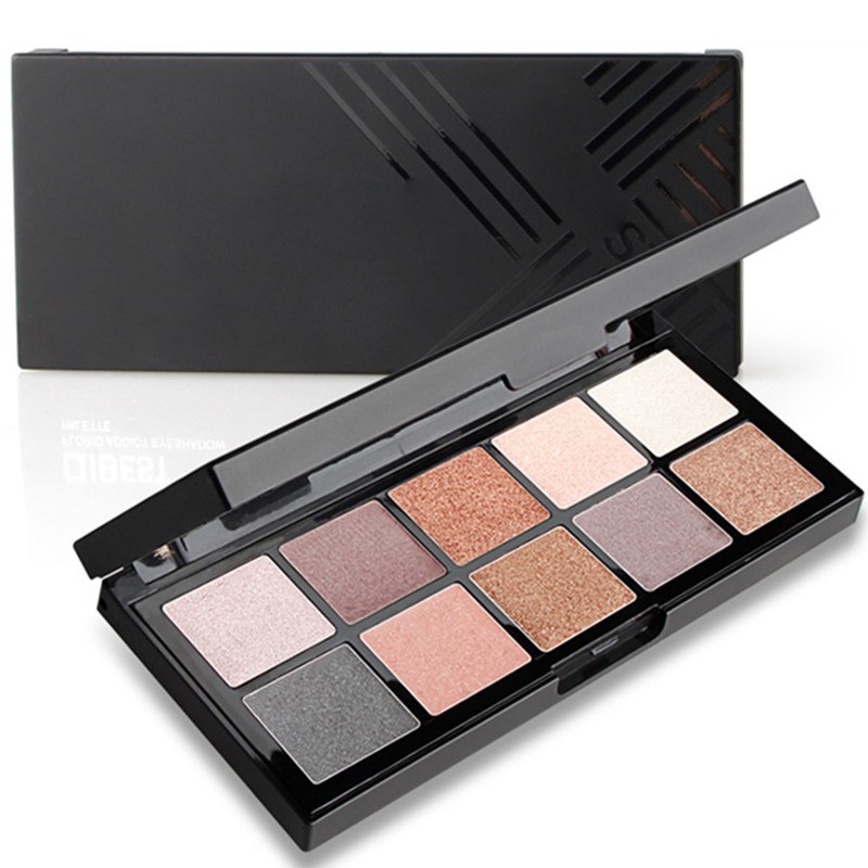 Palette de 10 fards à paupières nude brillants, maquillage pailleté, pigments, effet smoky, brillance diamant, waterproof, nouveauté