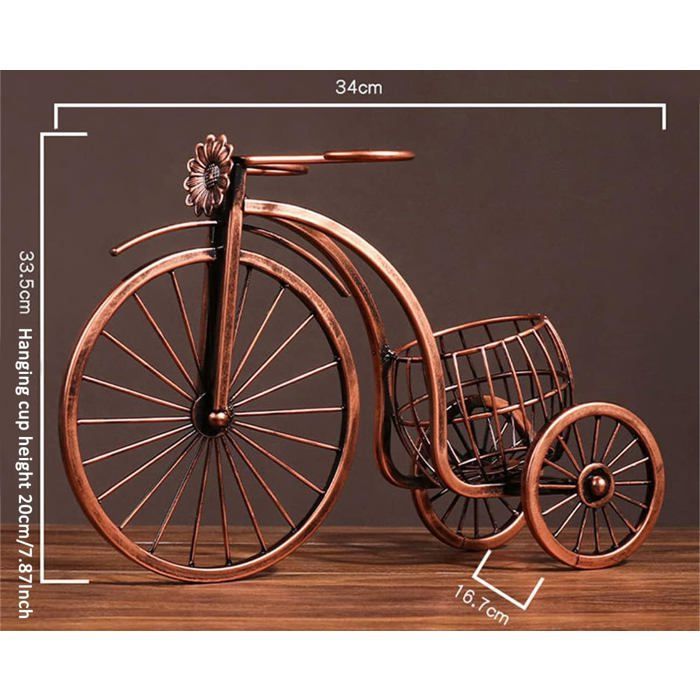 Botellero - Botellero vintage con forma de bicicleta - También se puede usar como soporte para copas de vino - Armario para vinos -