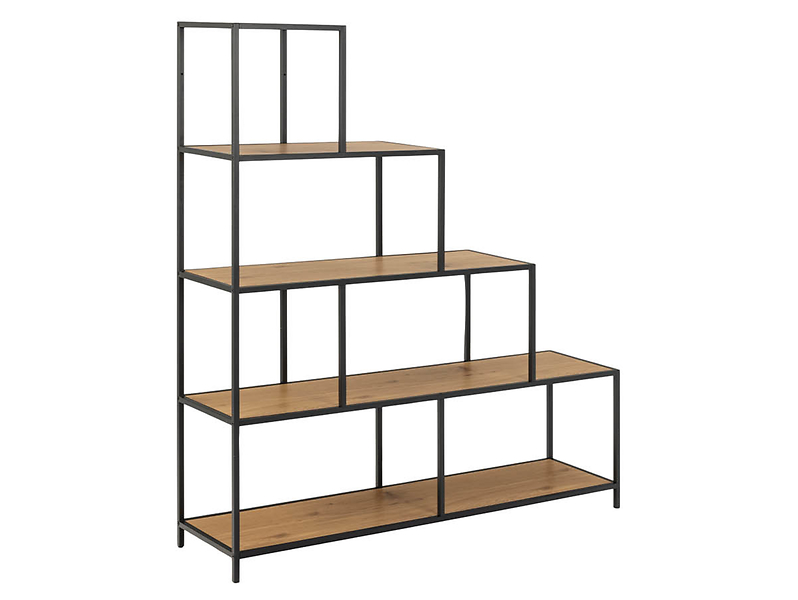 Regał Seaford 135 cm z półkami dąb/czarny