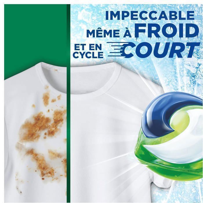 Ariel 3en1 PODS Lessive Liquide En Capsules 50 Lavages, Alpine, Élimine Les Taches Incrustées