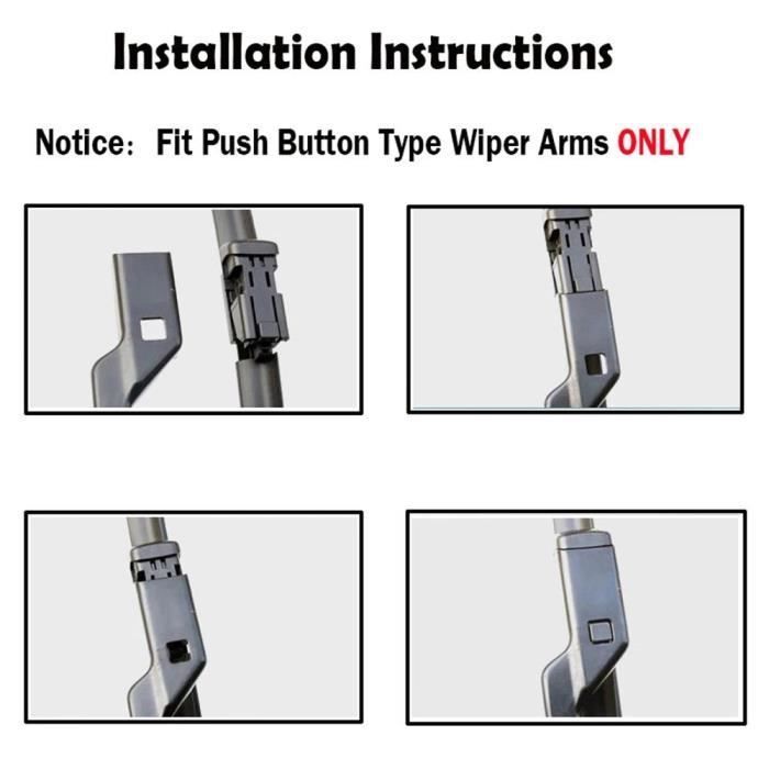Juego de 3 limpiaparabrisas delanteros y traseros para Peugeot 308 T9 Hatchback 2014-2020