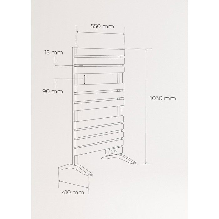 Electric towel warmer - Create - Warm Towel - 500W - 8-hour timer - LCD screen