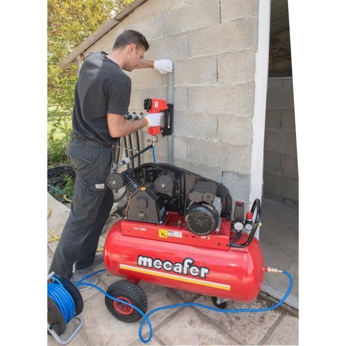 MECAFER Compressor 100L - 3HP - 10 bar - twin-cylinder V-type cast iron