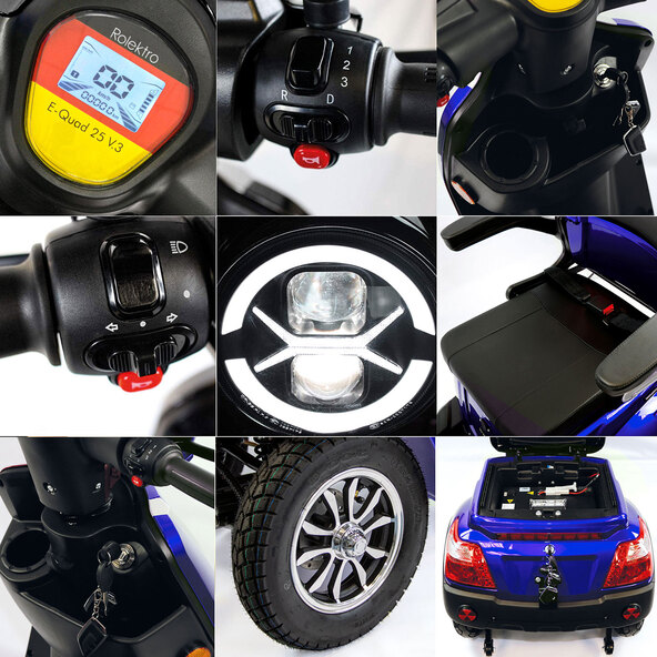 Elektromobil E-Quad 25 V.3, Blau