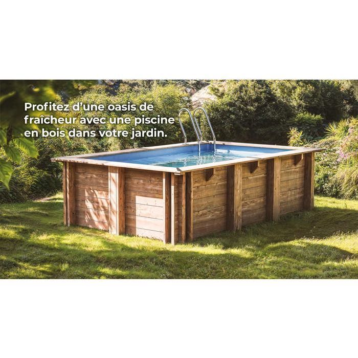 Carra 3 houten zwembad, 3,05 x 3,05 x 1,19 m - Gré