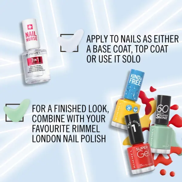 „Rimmel Nail Nurse Complete Care“ nagų lakas 7in1, 12 ml