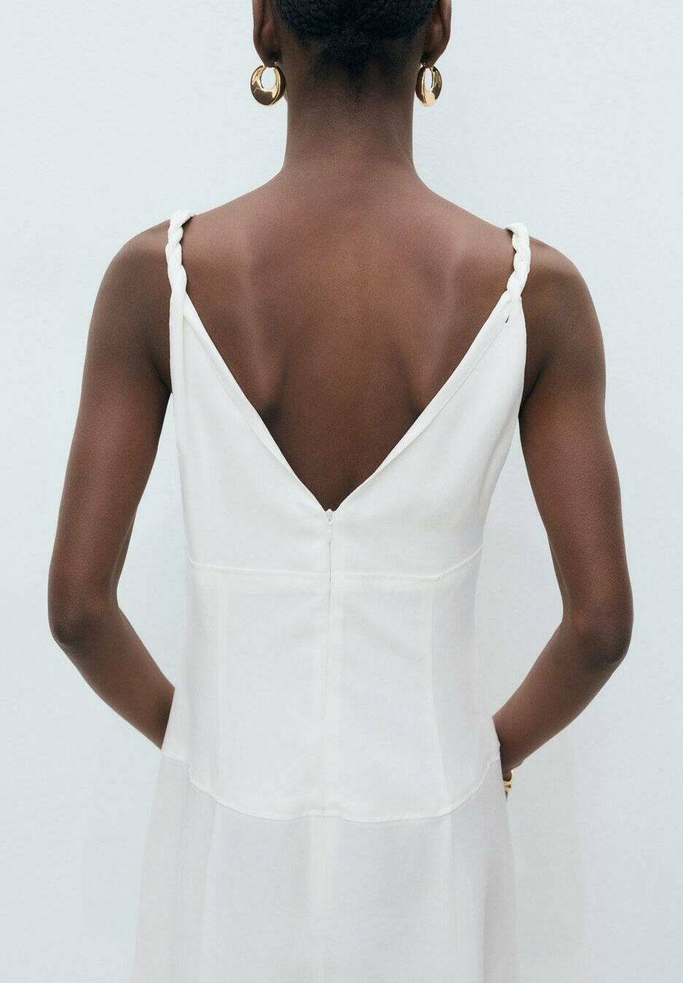 Mango V-hals maxi-jurk - wit