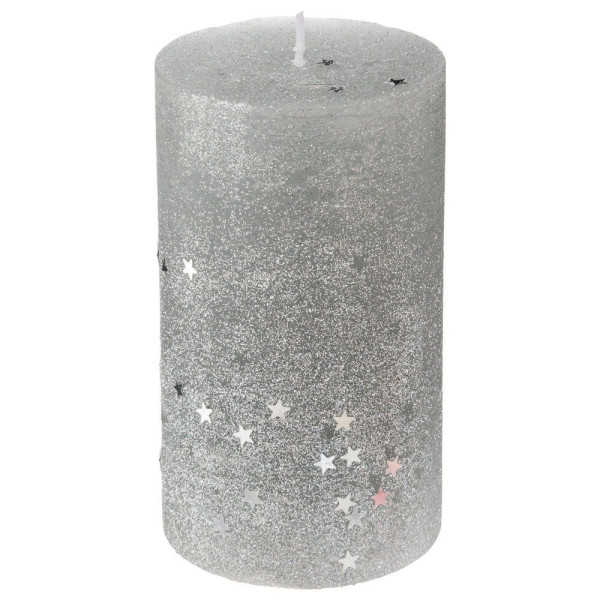 Świeca okrągła w gwiazdki, rozmiar L, 12 cm