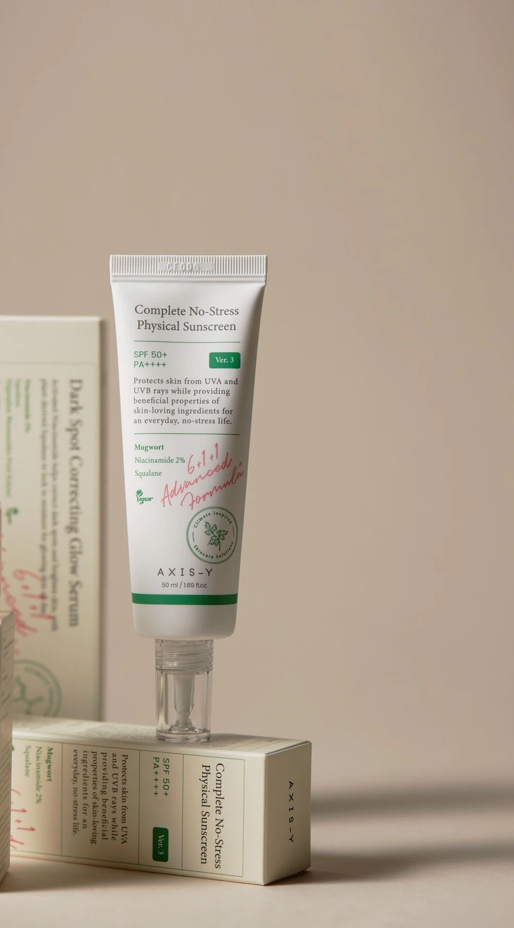 6+1+1 Complete No-Stress Physical Sunscreen V.3 SPF50+ PA++++ - Solare viso alta prot.