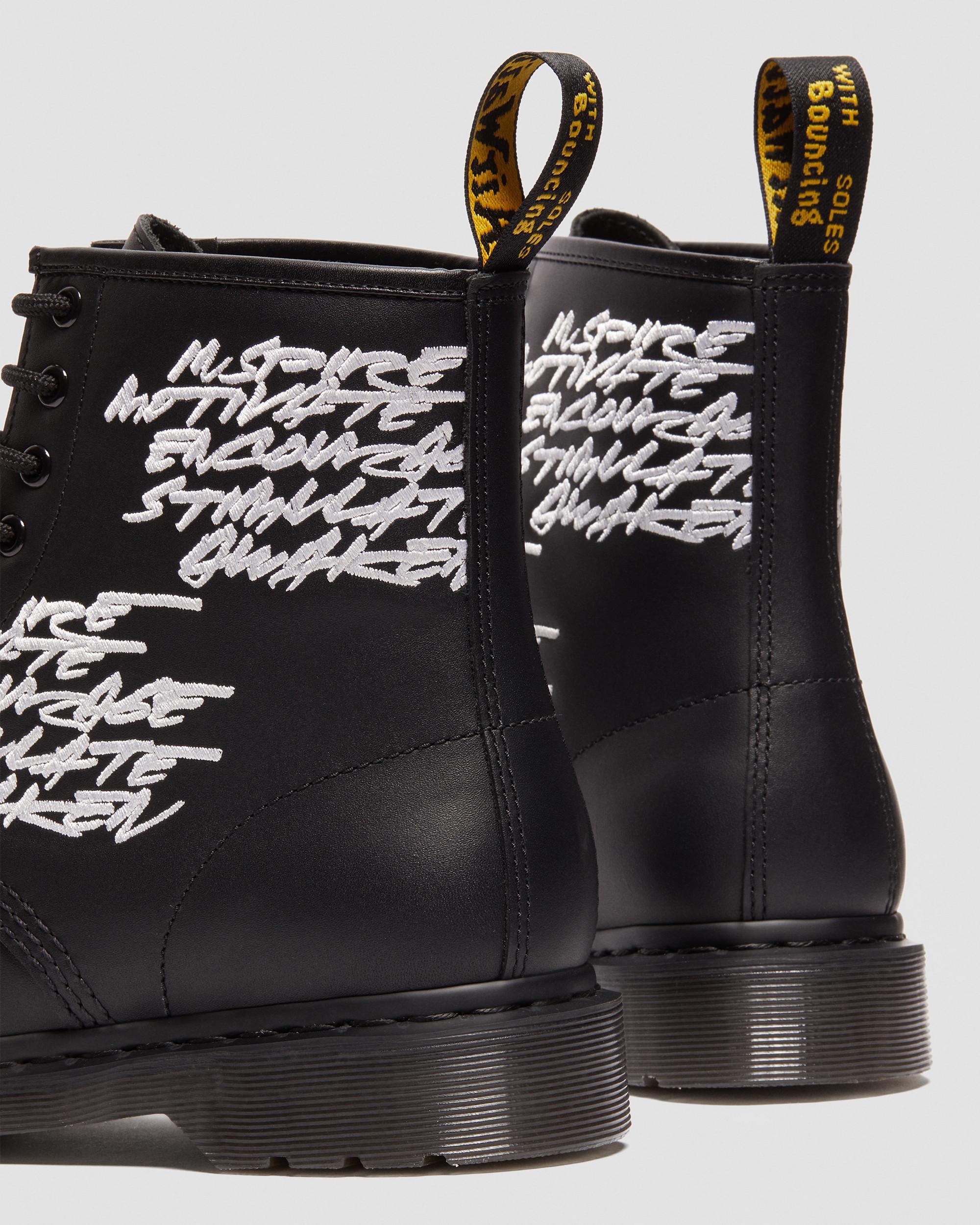 1460 Futura Embroidered Leather Lace Up Boots