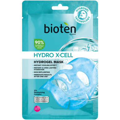 Bioten Hydro X-Cell -hydrogeelinaamio Moniaktiivinen kosteuttava kasvonaamio 1 kpl 1 kpl