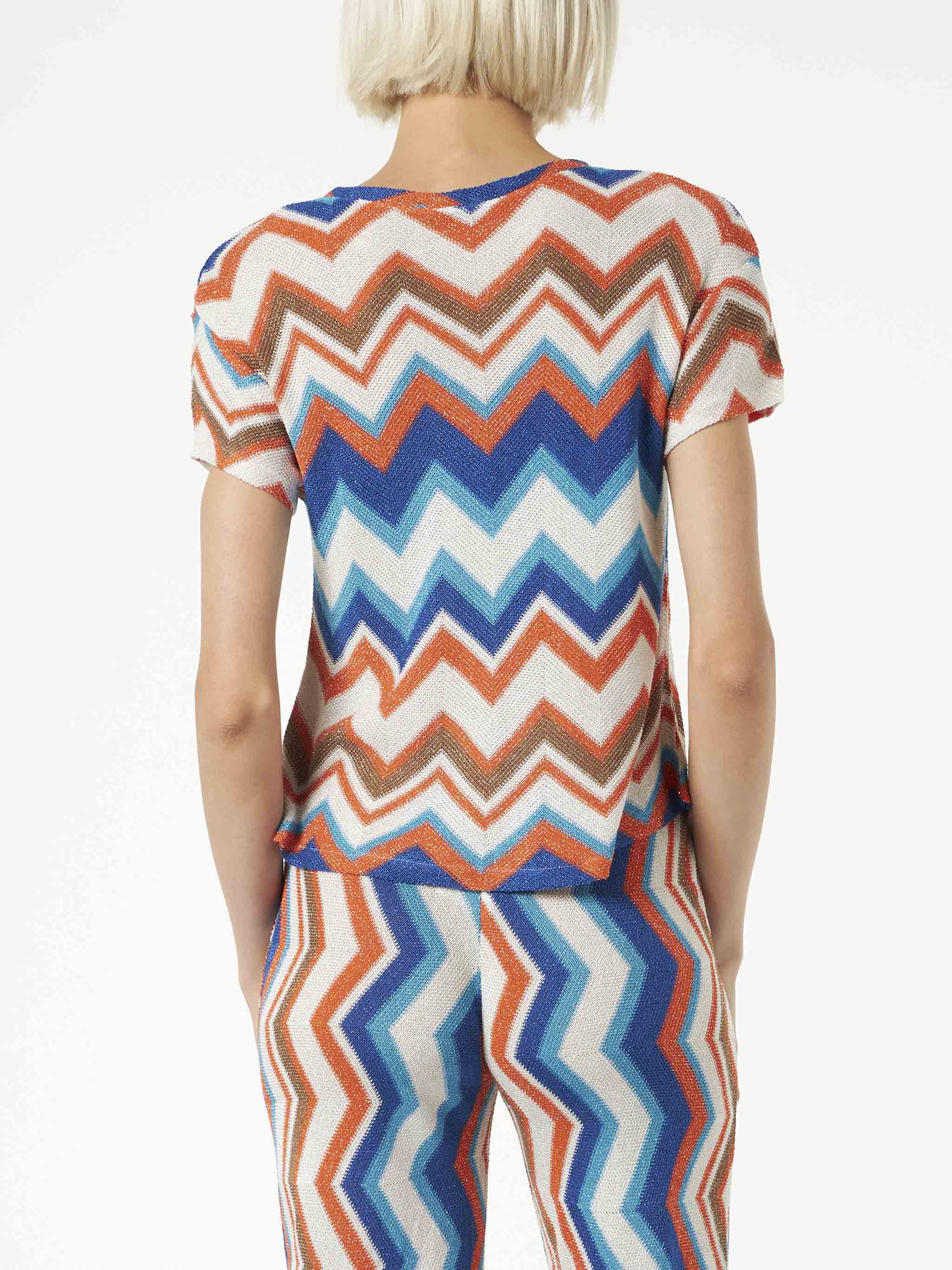 Top in maglia chevron arancione