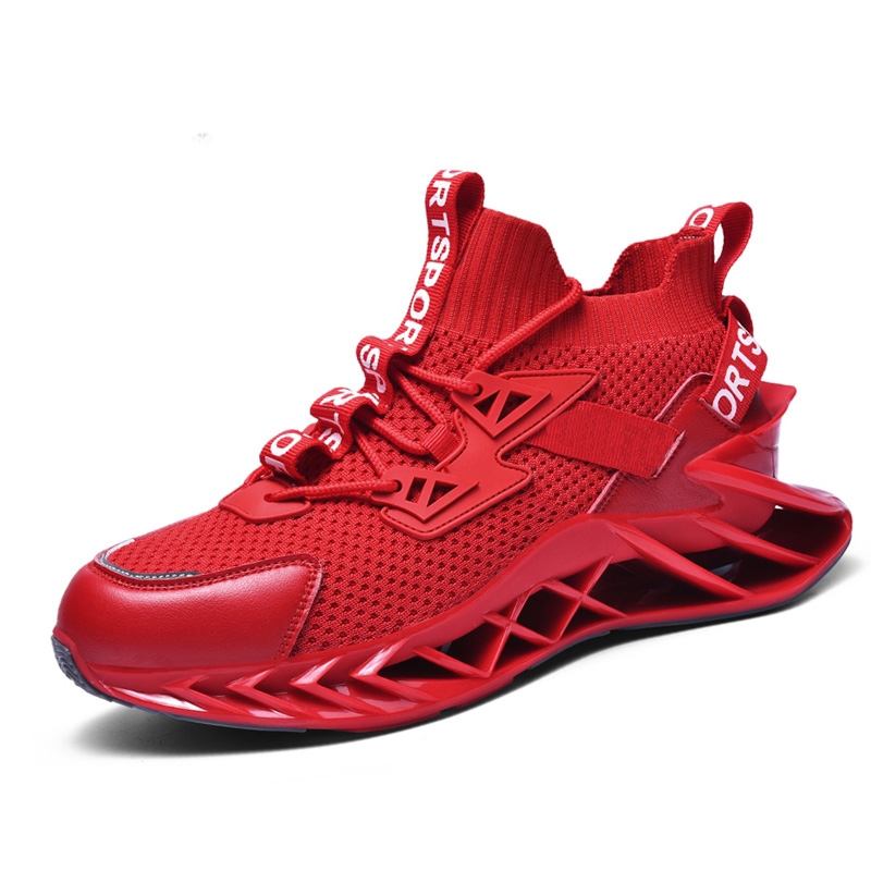 Zapatillas deportivas transpirables con cuchilla para hombre, calzado deportivo cómodo, zapatillas de moda para caminar, trotar y uso casual.