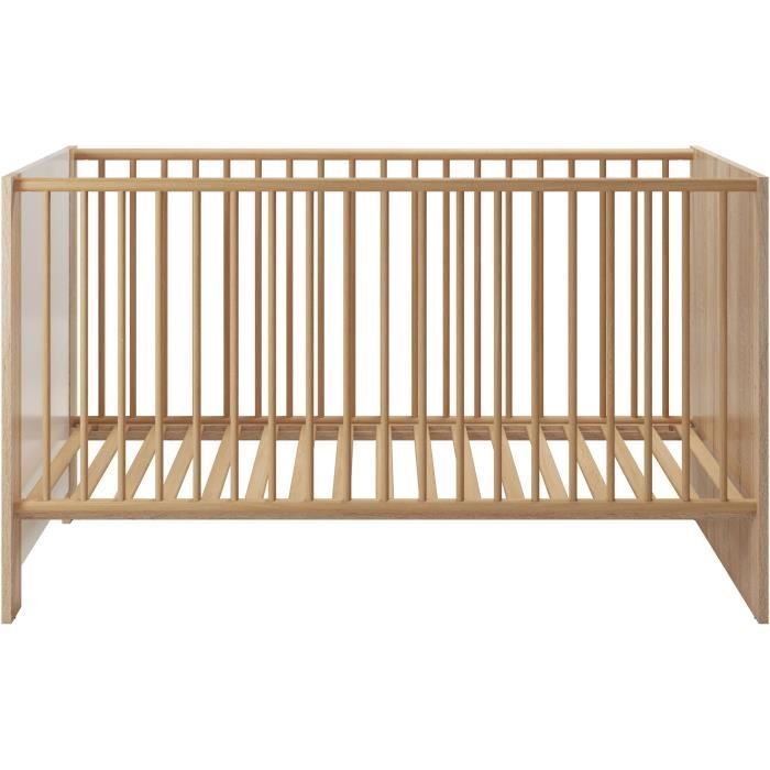 Conjunto PIA Baby Room Duo - Berço 70x140 cm + Cômoda com Trocador de 2 Portas - Acabamento em Carvalho Sonoma e Branco Fosco - TRENDTEAM