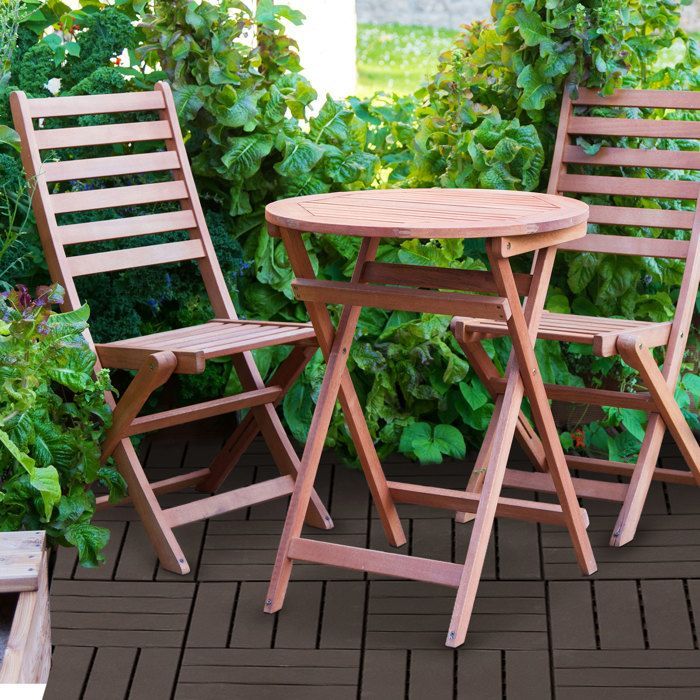 Baldosas para terraza Outsunny - juego de 9 baldosas entrelazadas con efecto madera color chocolate - plástico - 30x30cm - chocolate