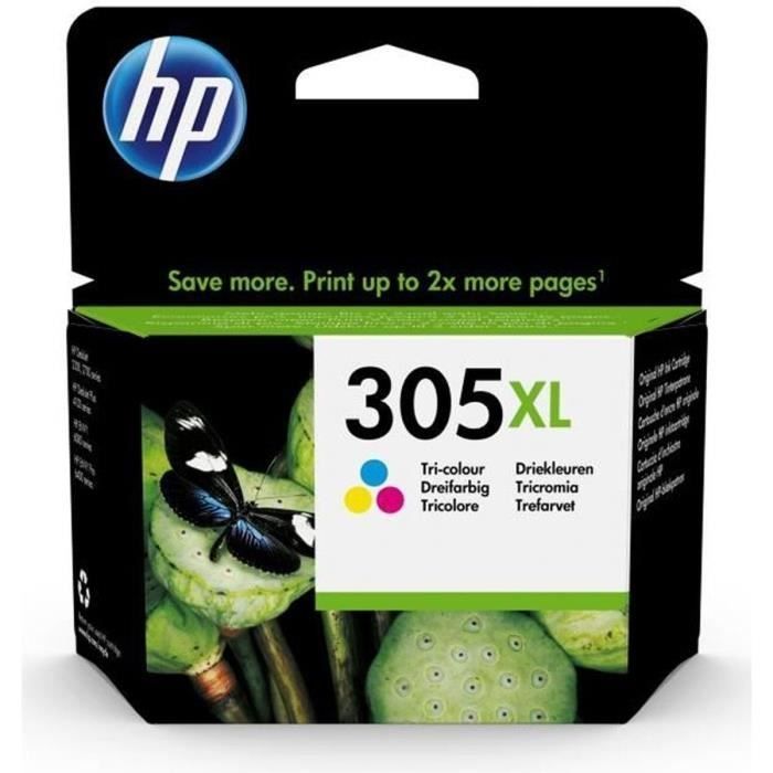 Genuine HP 305XL High Capacity Tri-Color Ink Cartridge (3YM63AE) for DeskJet 2300/2700/4200/4230/Plus4100, Envy 6000