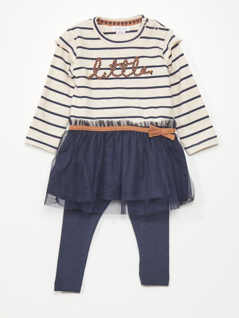 Tutu-jurk + legging set - BLAUW