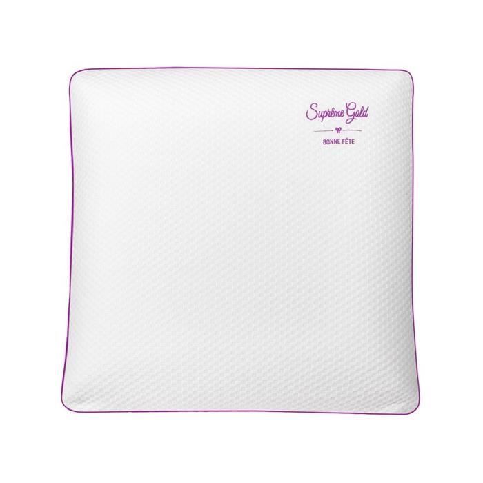 Almohada nocturna Supreme Gold 60x60cm | Espuma viscoelástica de 45 kg/m³ | 12 cm de grosor | Funda extraíble | 2 años de garantía