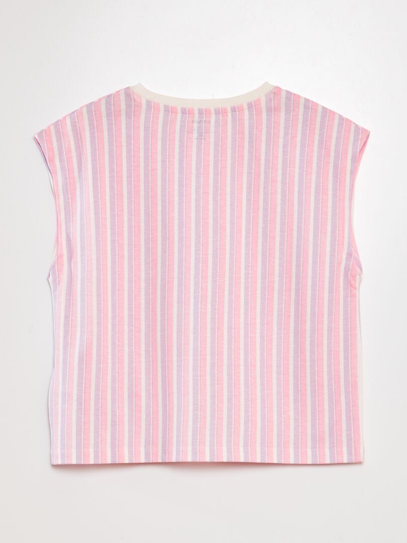 T-shirt met Amerikaanse armsgaten - ROZE