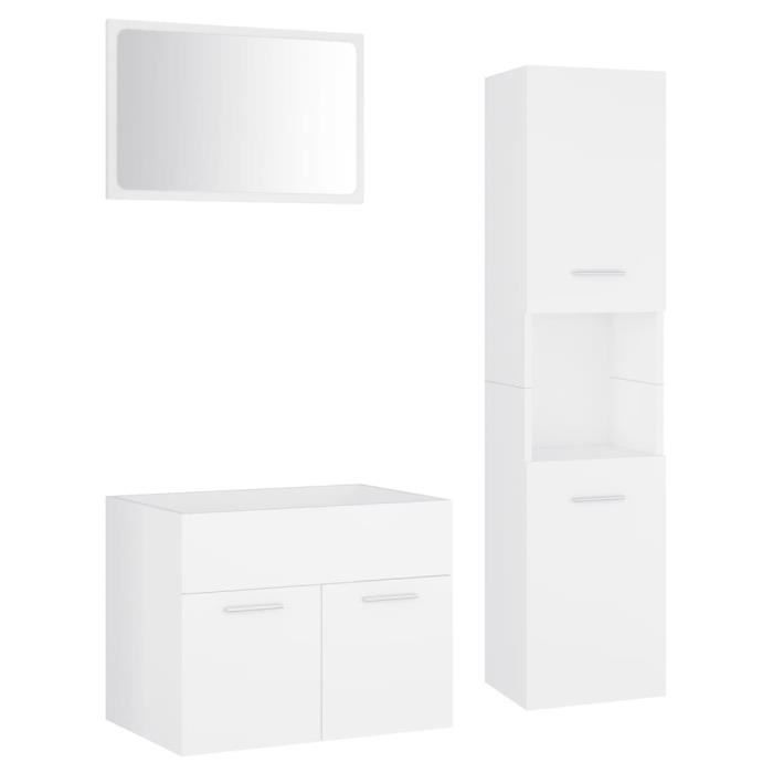 vidaXL Witte Badkamermeubelset van Gefabriceerd Hout 3070955