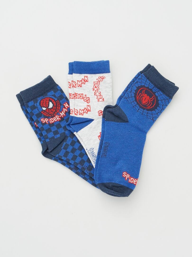 Juego de 3 pares de calcetines de 'Spider-Man' - AZULES
