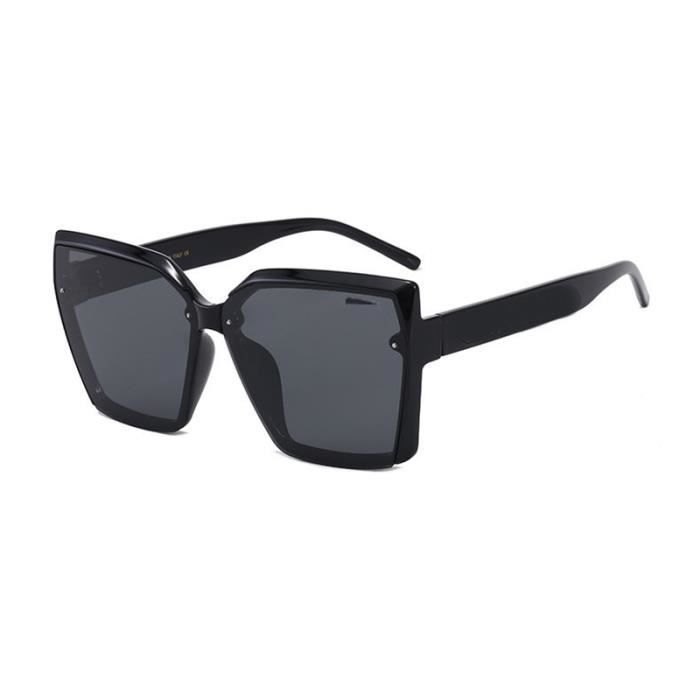 Occhiali da sole retrò da donna SHARPHY - Modello a scatola grande - Trendy e abbinabili - Vestibilità slim - Nero elegante - Alta qualità