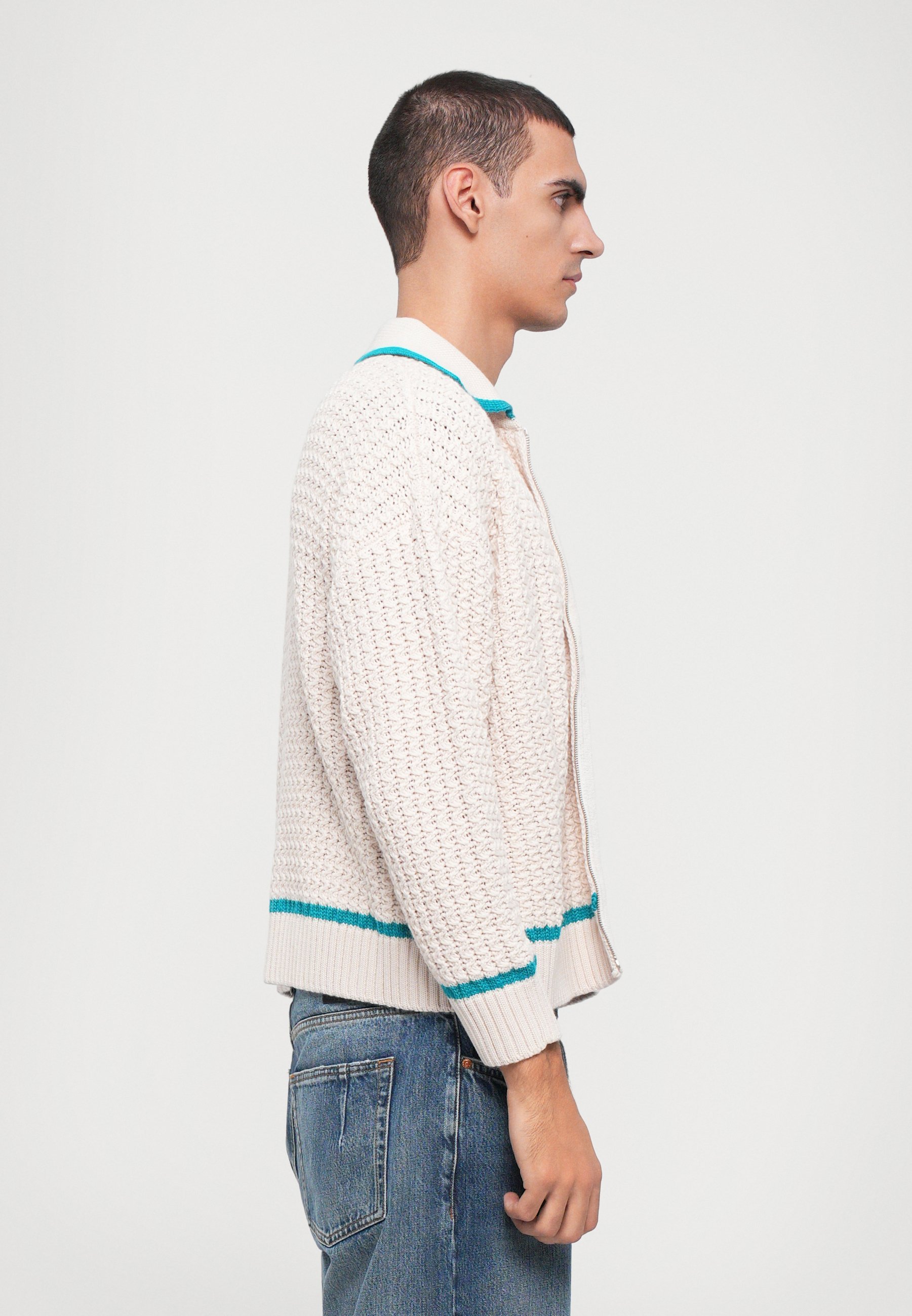 Veste zippée intégrale brodée Bonsai, coupe oversize, unisexe - Cardigan - marbre