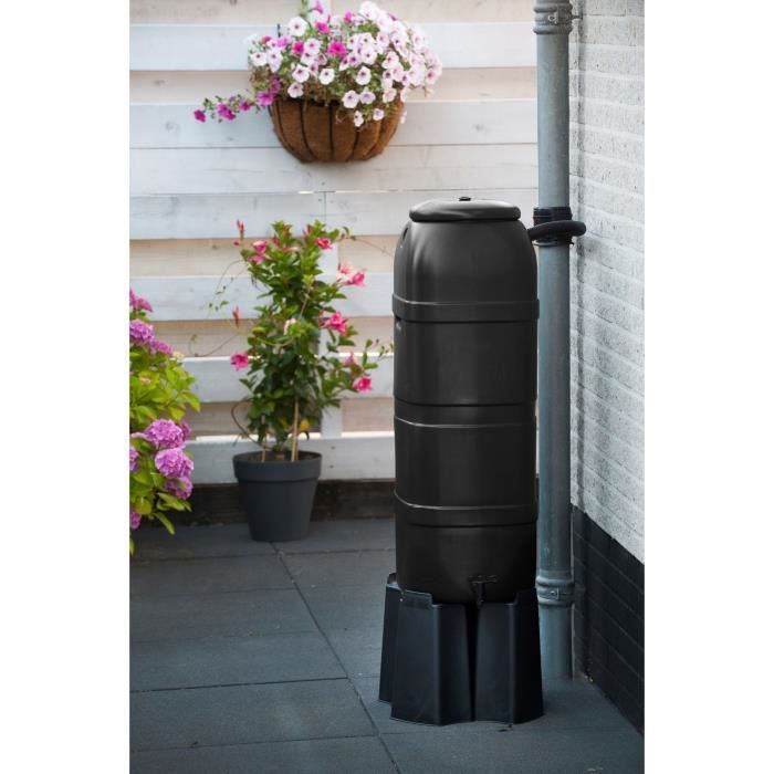 Kit de depósito de agua NATURE - 100 litros - Forma de columna - Resistente a los rayos UV - Fabricado en Europa - Negro