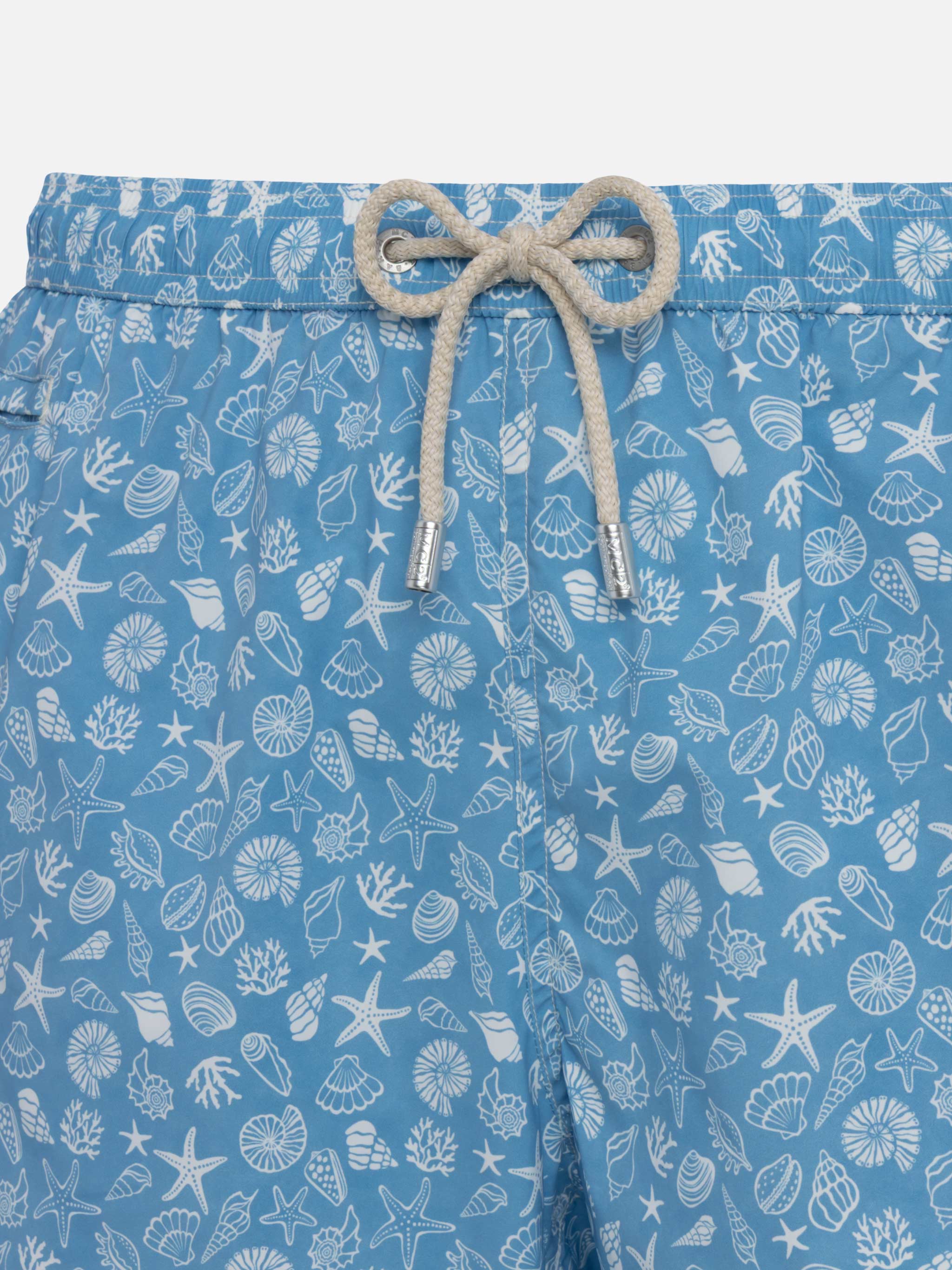 Comfortabel lichtgewicht badpak met tropische schelpenprint