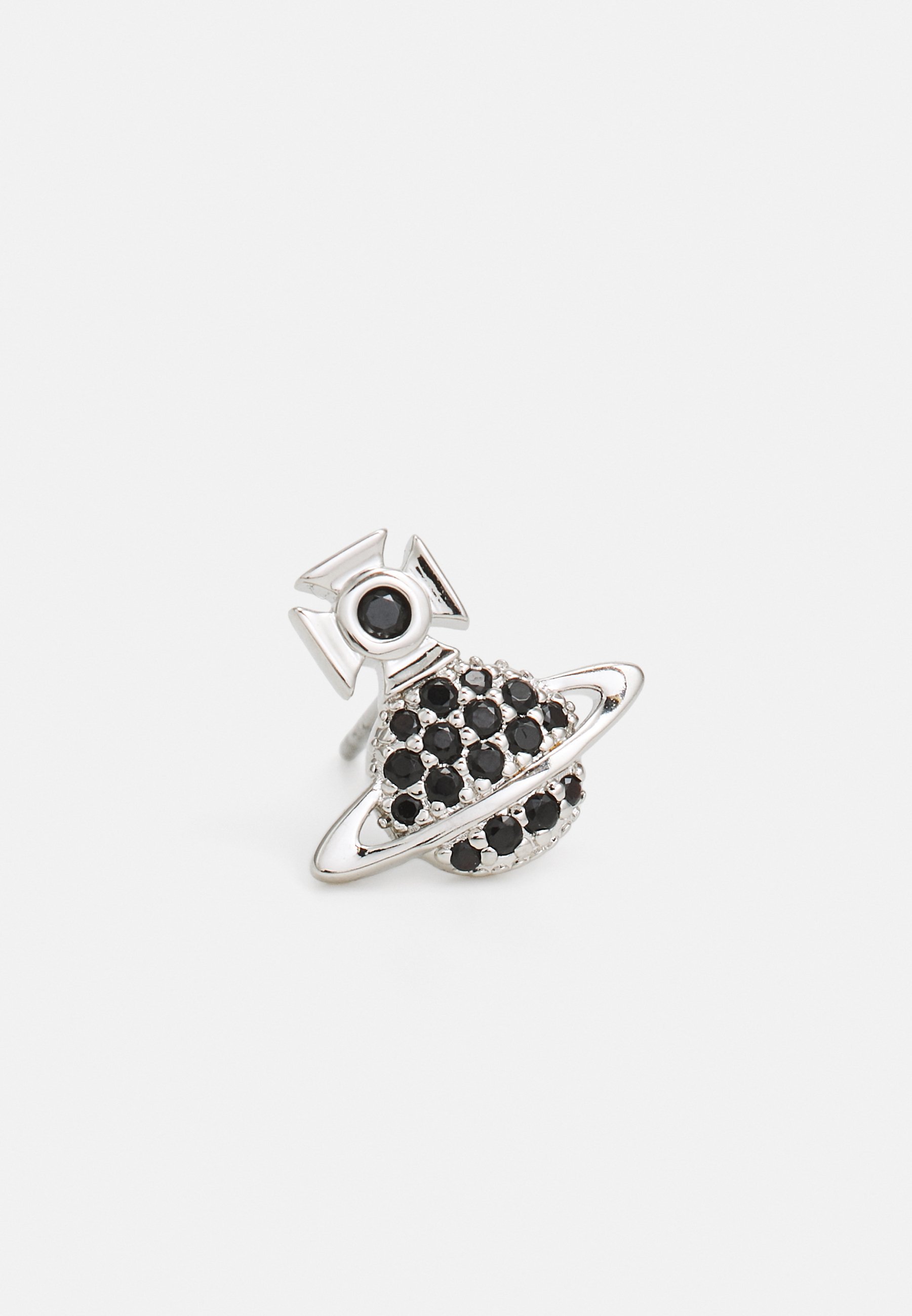 Vivienne Westwood TAMIA SINGLE STUD UNISEX - Enkele oorbel - zilverkleurig/zwart