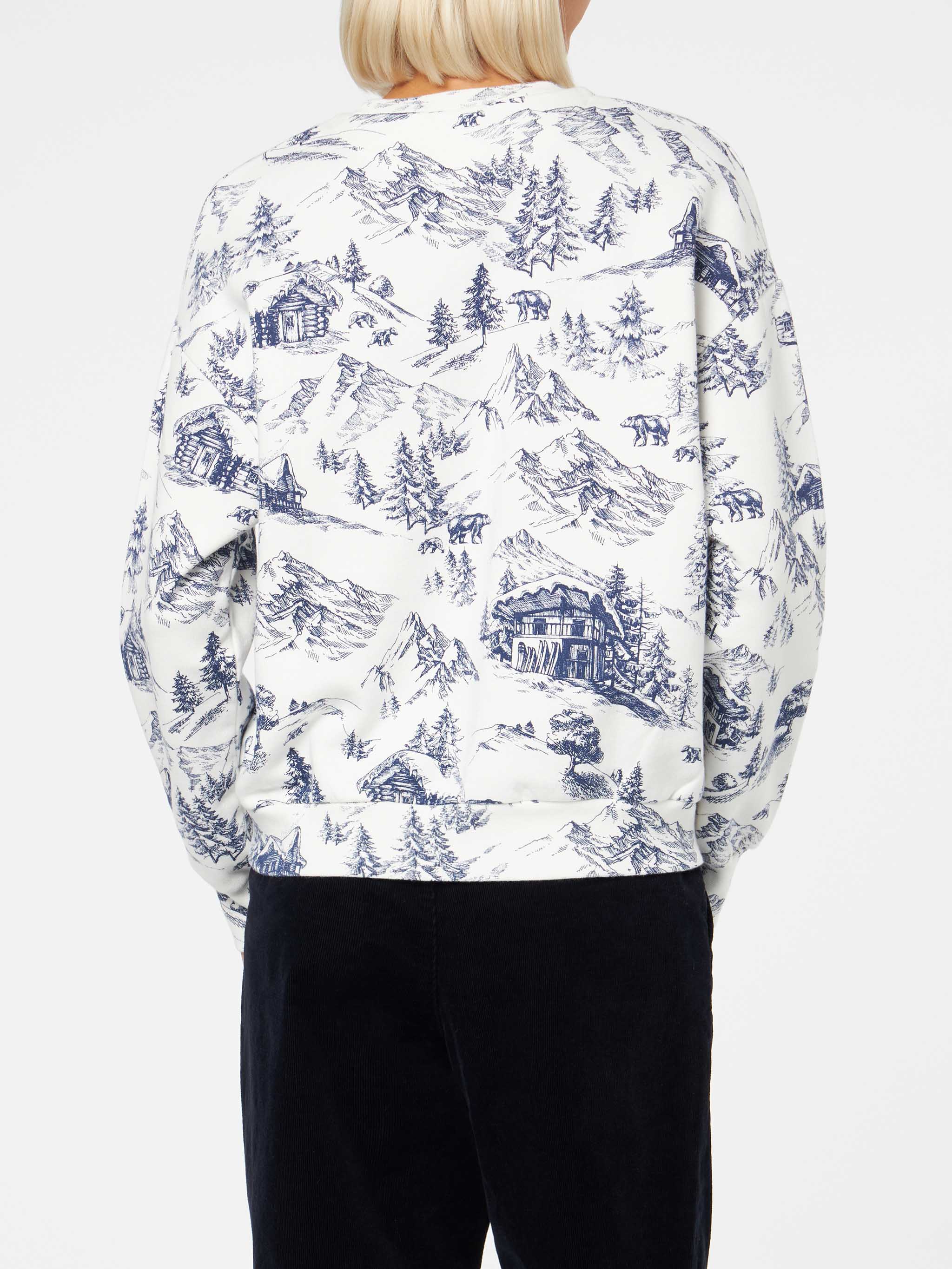 Damtröja med toile de jouy-tryck