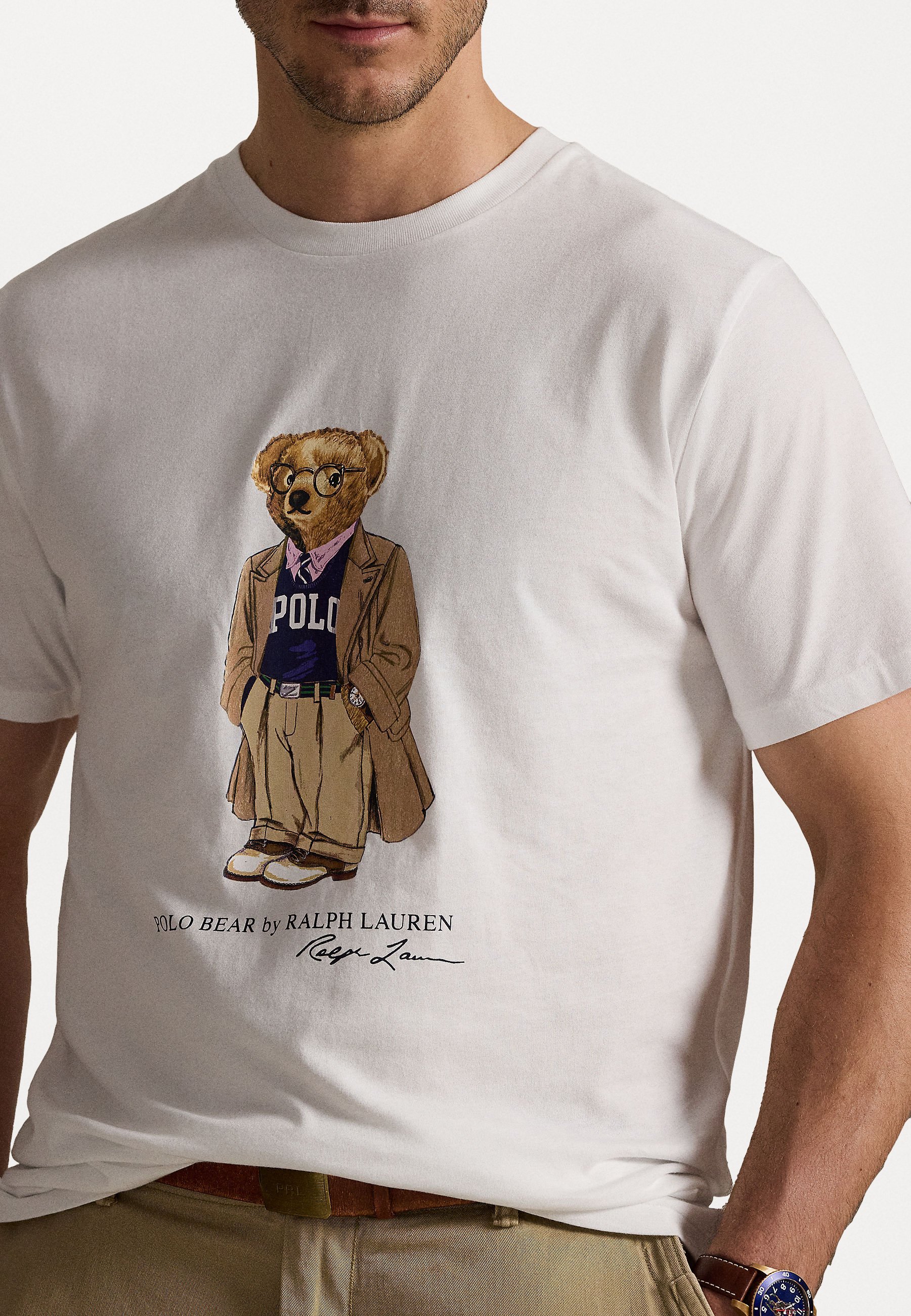 T-shirt Polo Ralph Lauren Big & Tall POLO BEAR JERSEY - T-shirt stampata - bianca