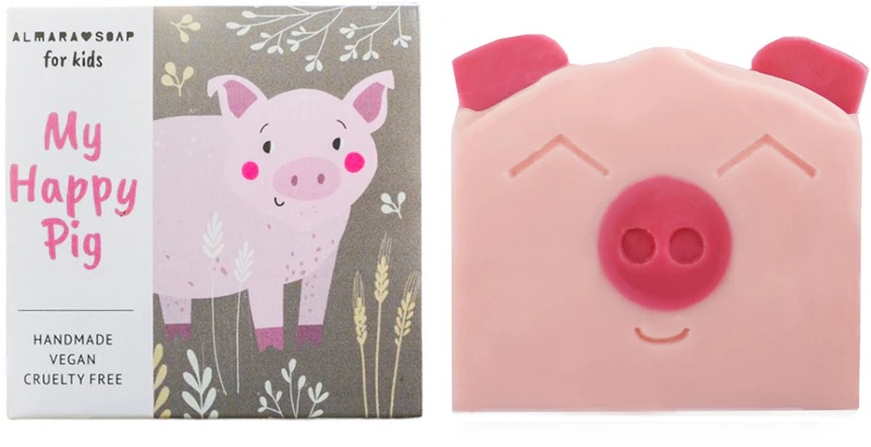 Ročno izdelano milo Almara Soap My Happy Pig z vonjem hruške