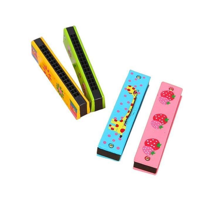 Armónica - EINNENFFER - Infantil - Madera y metal - 13x3x2,5 cm - Color aleatorio