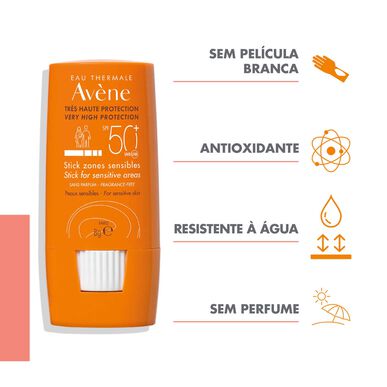 Avène Sun Care Stick herkille alueille SPF50 Aurinkosuojapuikko herkille alueille 10 g
