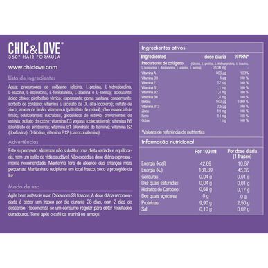 Chic&Love hiustenlähtöä ehkäisevä lisäravinne, hiusformula, 28 pulloa, 28 pulloa