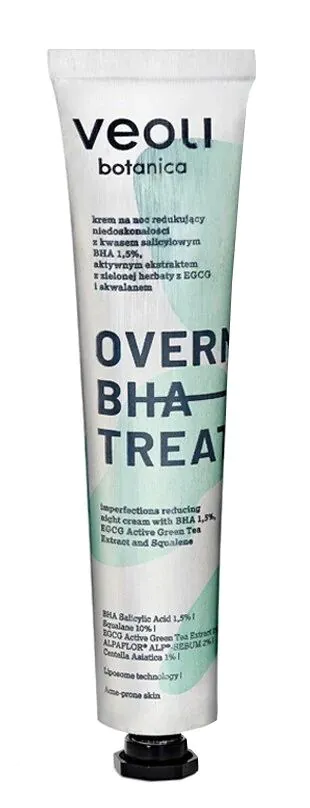 Veoli Botanica Overnight BHA Treatment Krem na noc redukujący niedoskonałości