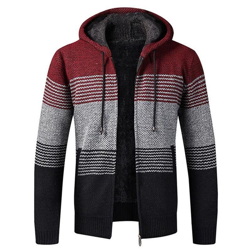 Nuova giacca autunno/inverno 2020 da uomo, calda, in cashmere, casual, in lana, con cerniera, vestibilità slim, giacca in pile, cappotto da uomo, elegante, maglieria da uomo