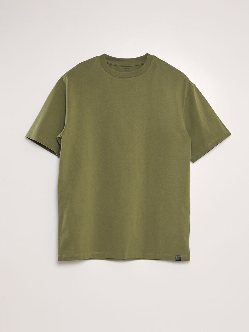 Effen katoenen T-shirt - groen