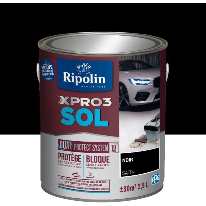 Pintura para suelos - RIPOLIN - Negro - Mate - 2,5 L