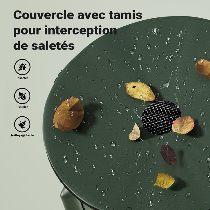Tanque plegable de recolección de agua de lluvia Wiltec de 100 litros, tanque flexible de PVC con cremallera, grifo y tapa, depósito IR.