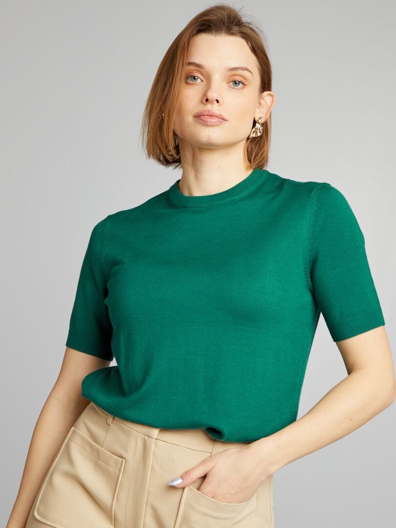 Jersey de punto de manga corta - VERDE