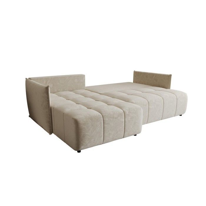 ONIYA Beige Hoekbank met Slaapfunctie in Waterafstotende Fluweelstof – Modern & Design