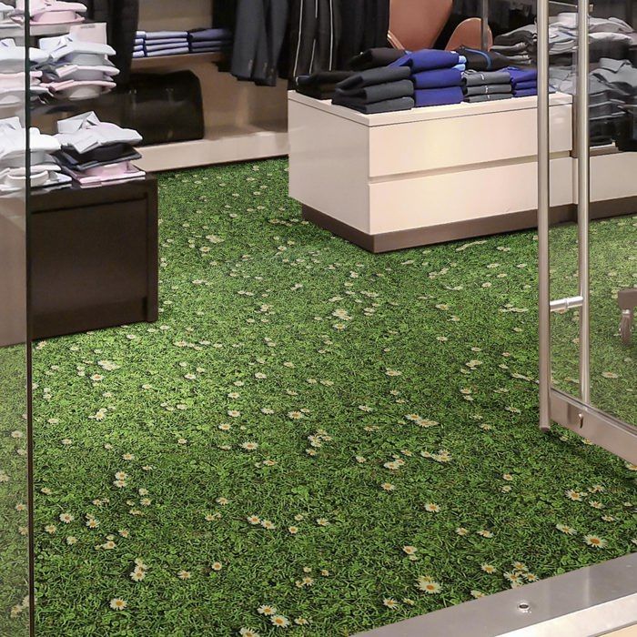 Suelo de vinilo 3D Moonlight Daisy de PVC, 100 x 100 cm