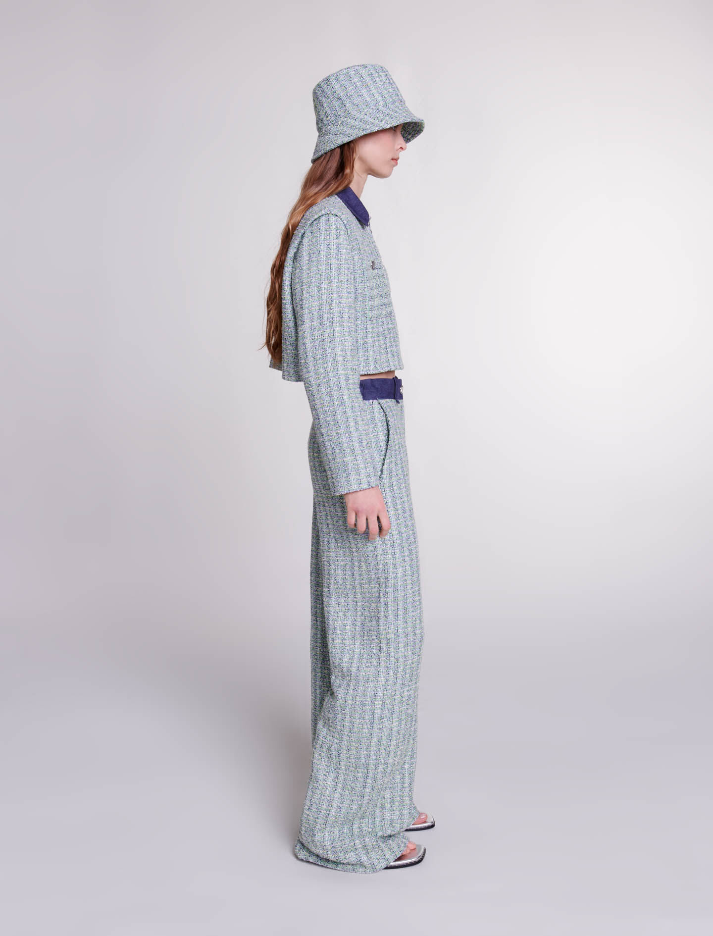 Tweedbroek met wijde pijpen - Meerkleurig