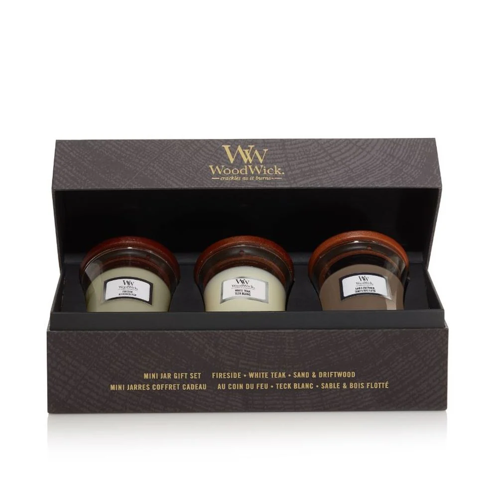Hourglass Candles Mini Jar Wood Gift Set - Candela Profumata