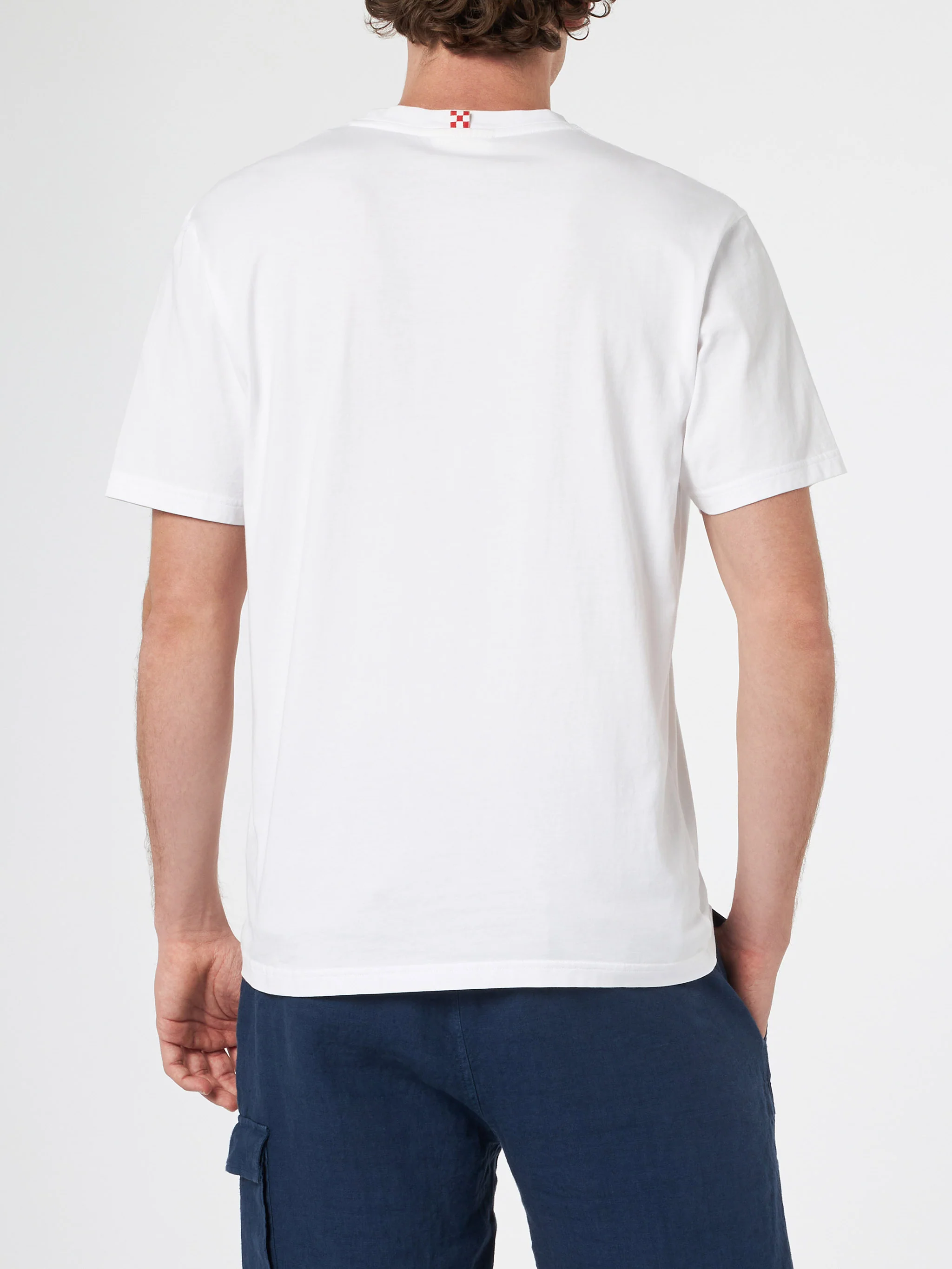 Klassiek Portofino katoenen jersey heren T-shirt met Fort-borduurwerk