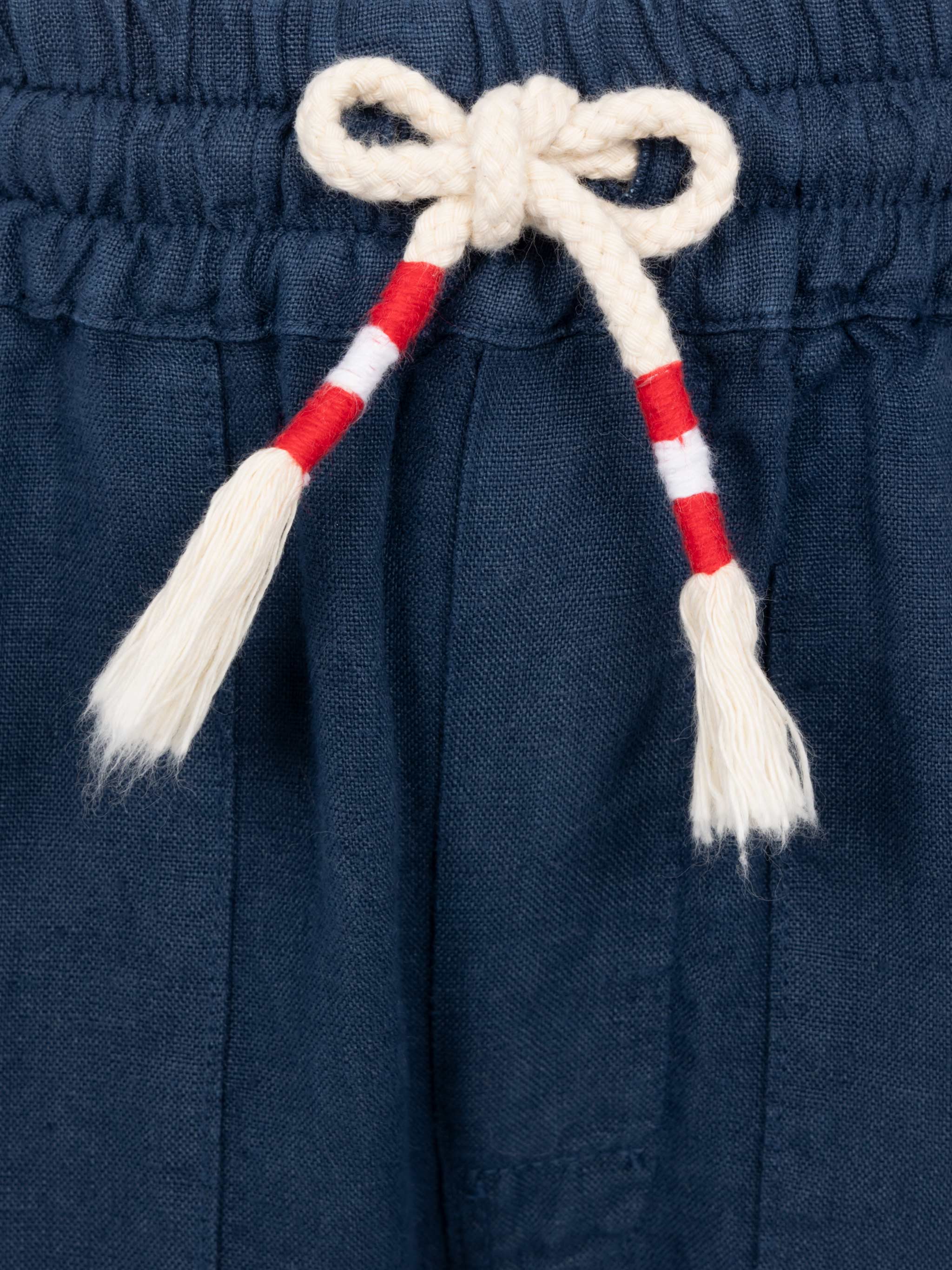 Calais Jr marineblauwe linnen broek met trekkoord