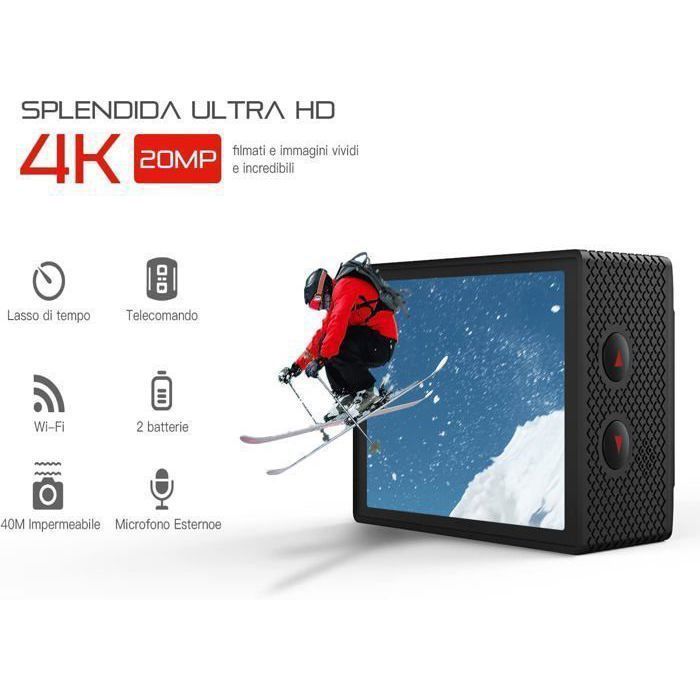 Sportkamera, 4K 20MP WiFi-Action-Cam mit Außenmikrofon, 40 m Unterwasserkamera, 170° wasserdichter Camcorder